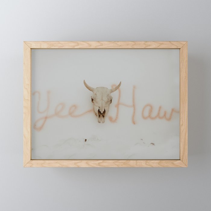 Yee Haw Cow Skull Mini Art Print Gallery Image 1