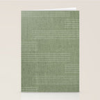 Minimal, Fine Stripe, Pattern, in Green Stationery Card Gallery Image 2
