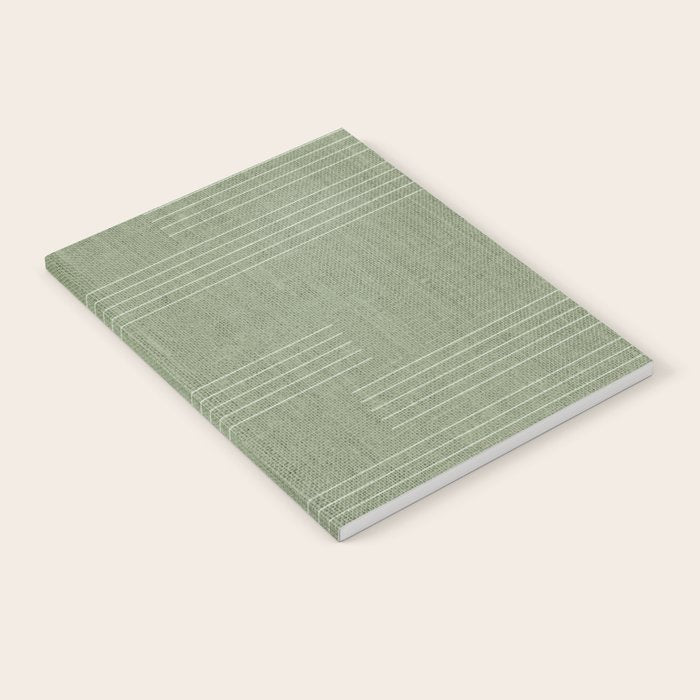 Minimal, Fine Stripe, Pattern, in Green Notebook Gallery Image 2