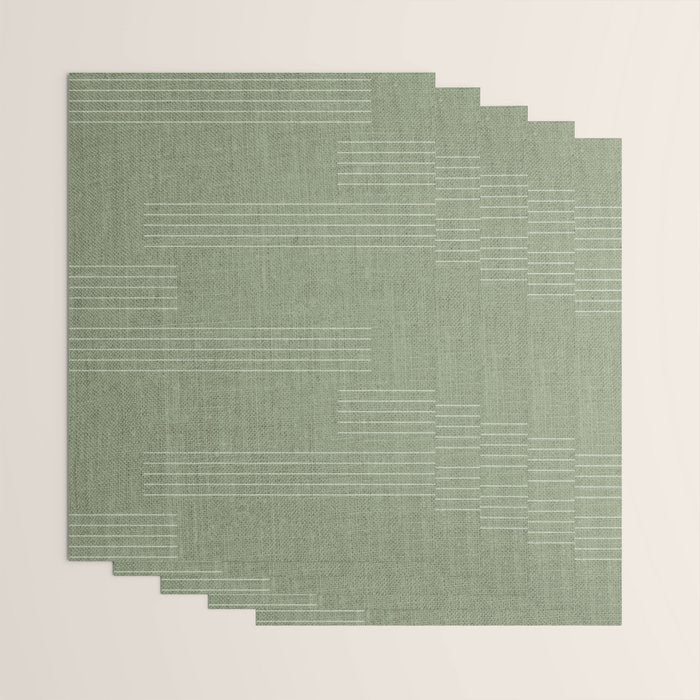 Minimal, Fine Stripe, Pattern, in Green Wrapping Paper Gallery Image 3