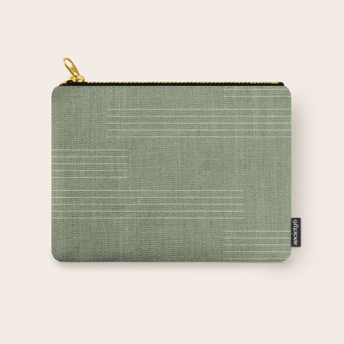 Minimal, Fine Stripe, Pattern, in Green Carry All Pouch Gallery Image 1