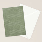 Minimal, Fine Stripe, Pattern, in Green Stationery Card Gallery Image 2