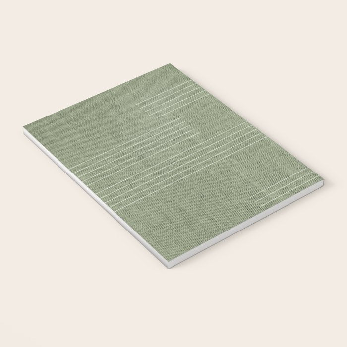 Minimal, Fine Stripe, Pattern, in Green Notebook Gallery Image 3