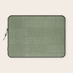 Minimal, Fine Stripe, Pattern, in Green Laptop Sleeve Gallery Image 1