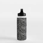 Gothic Rose in Black and White Water Bottle Gallery Image 3