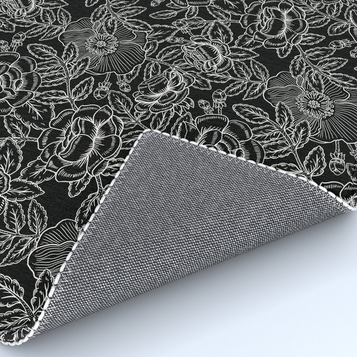 Gothic Rose in Black and White Rug Gallery Image 4