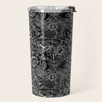 Gothic Rose in Black and White Travel Mug Gallery Image 2