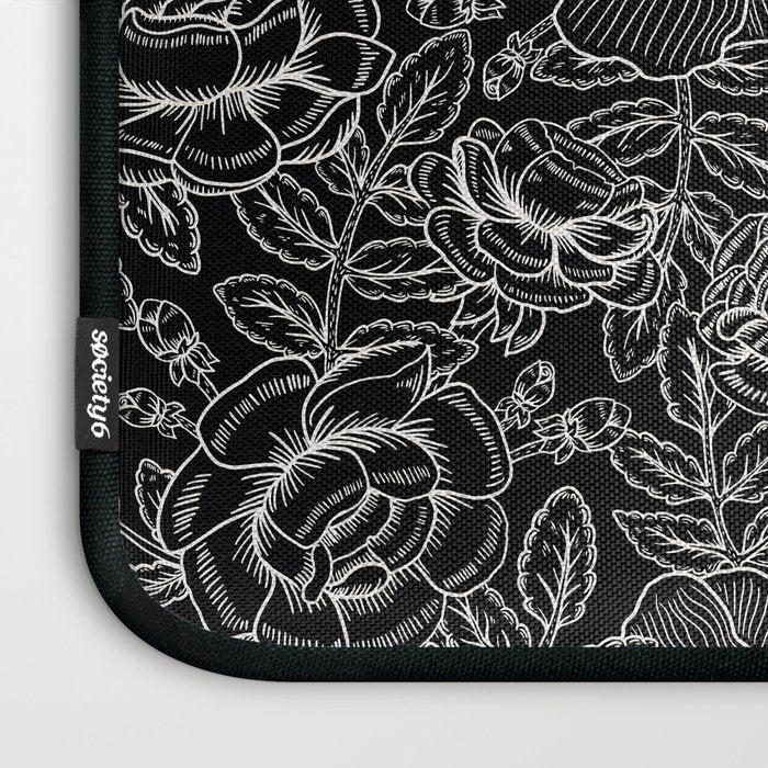 Gothic Rose in Black and White Laptop Sleeve Gallery Image 3