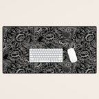 Gothic Rose in Black and White Desk Mat Gallery Image 1