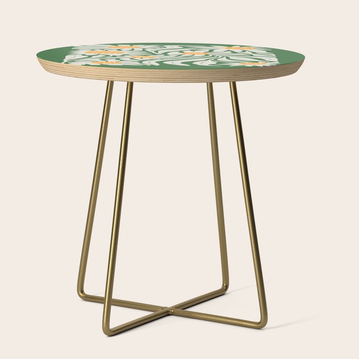 White Camellia & Fern Green Side Table Gallery Image 1