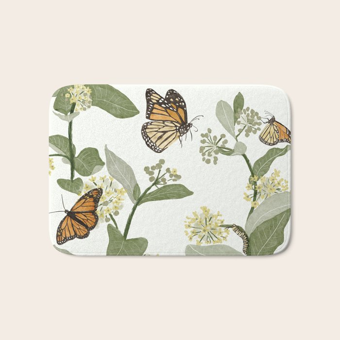 Monarch's Milkweeds Bath Mat Gallery Image 1