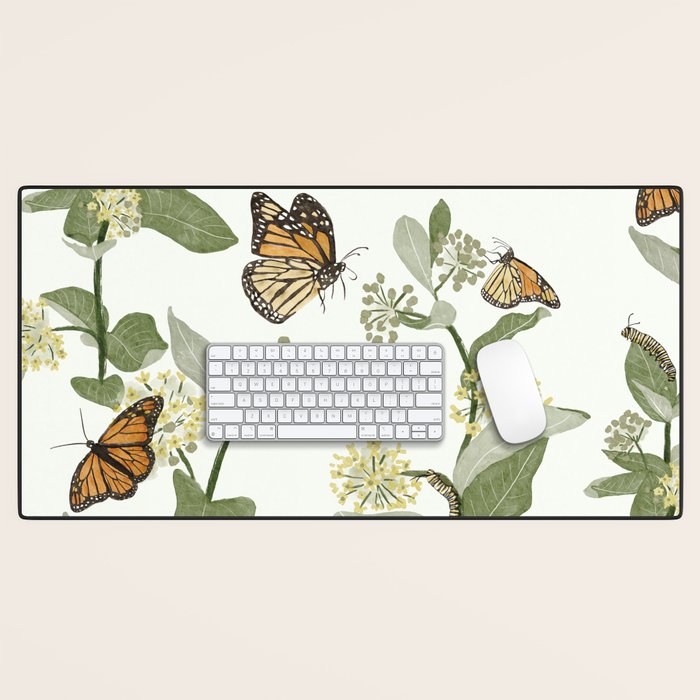 Monarch's Milkweeds Desk Mat Gallery Image 1