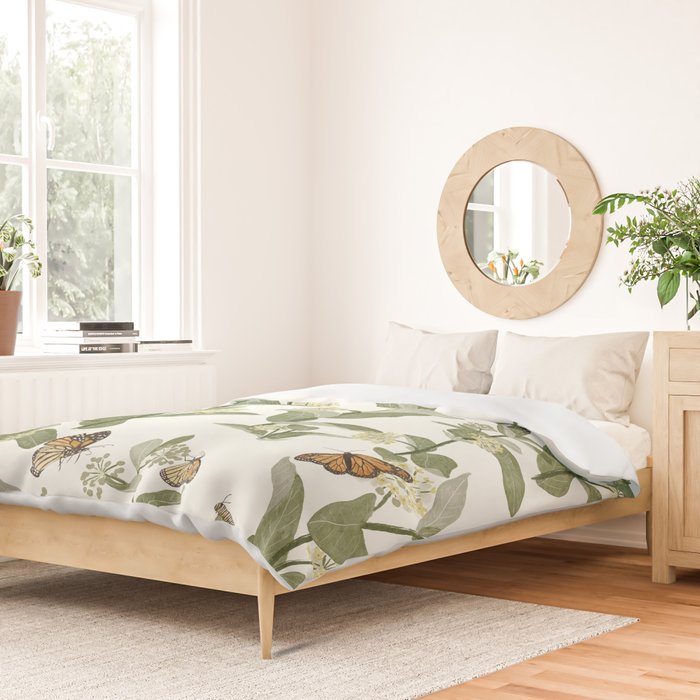 Monarch's Milkweeds Duvet Cover Gallery Image 2