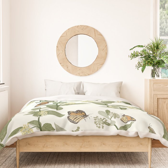 Monarch's Milkweeds Duvet Cover Gallery Image 3