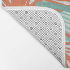 Coral and Aqua Coastal Print Bath Mat Gallery Image 2