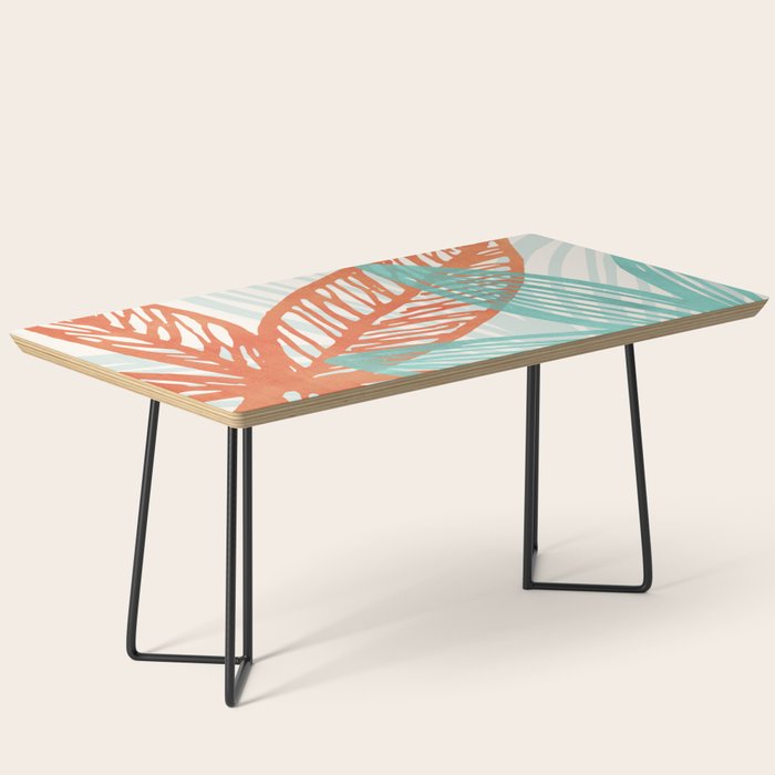 Coral and Aqua Coastal Print Coffee Table Gallery Image 1