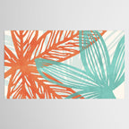 Coral and Aqua Coastal Print Tablecloth Gallery Image 2