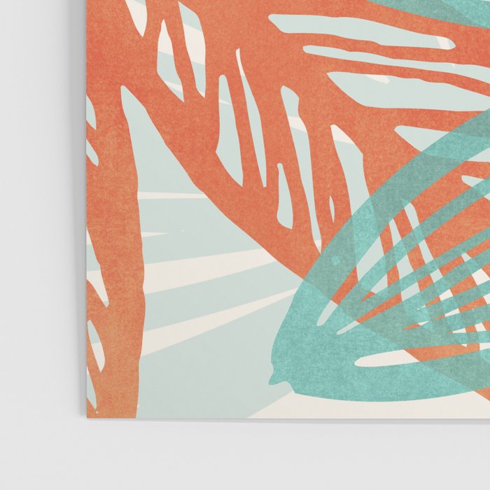 Coral and Aqua Coastal Print Poster Gallery Image 3