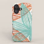 Coral and Aqua Coastal Print iPhone Case Gallery Image 1