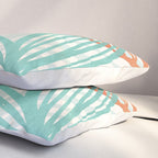 Coral and Aqua Coastal Print Pillow Sham Gallery Image 3