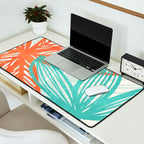 Coral and Aqua Coastal Print Desk Mat Gallery Image 2