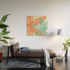 Coral and Aqua Coastal Print Wood Wall Art Gallery Image 2