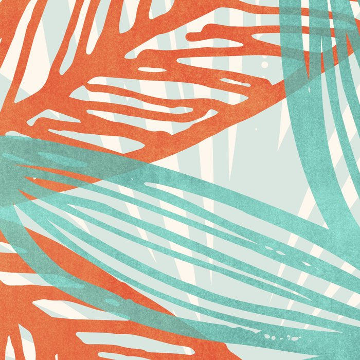 Coral and Aqua Coastal Print Coffee Mug Gallery Image 2