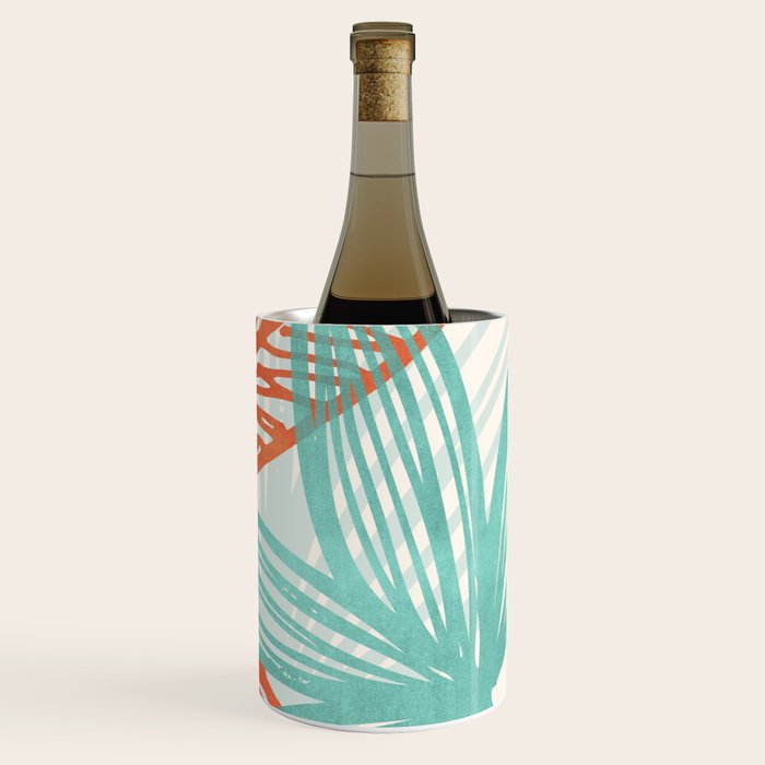 Coral and Aqua Coastal Print Wine Chiller Gallery Image 3