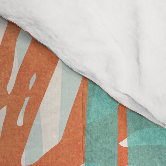 Coral and Aqua Coastal Print Comforter Gallery Image 4