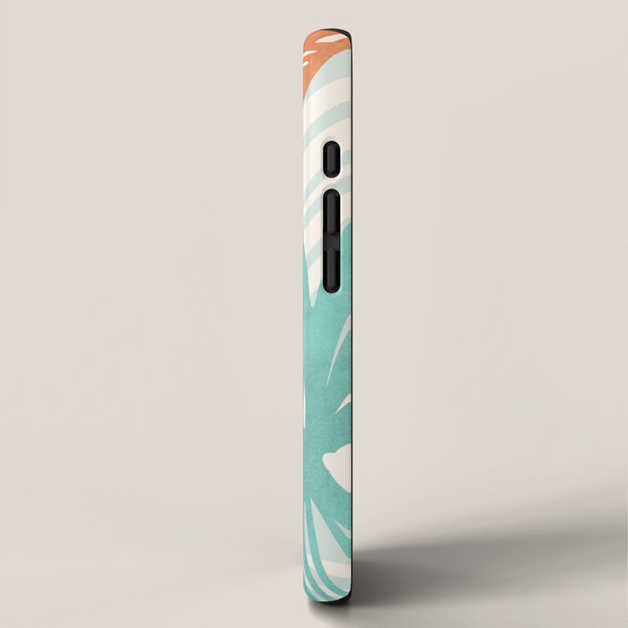 Coral and Aqua Coastal Print iPhone Case Gallery Image 2
