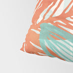 Coral and Aqua Coastal Print Pillow Sham Gallery Image 4