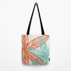 Coral and Aqua Coastal Print Tote Bag Gallery Image 2