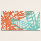 Coral and Aqua Coastal Print Desk Mat Gallery Image 3