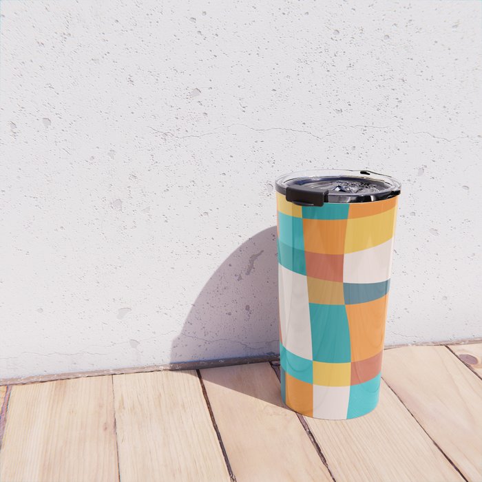 Geometric Checkered Prints Travel Mug Gallery Image 4