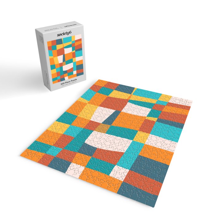 Geometric Checkered Prints Jigsaw Puzzle Gallery Image 2