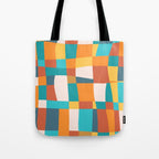 Geometric Checkered Prints Tote Bag Gallery Image 1