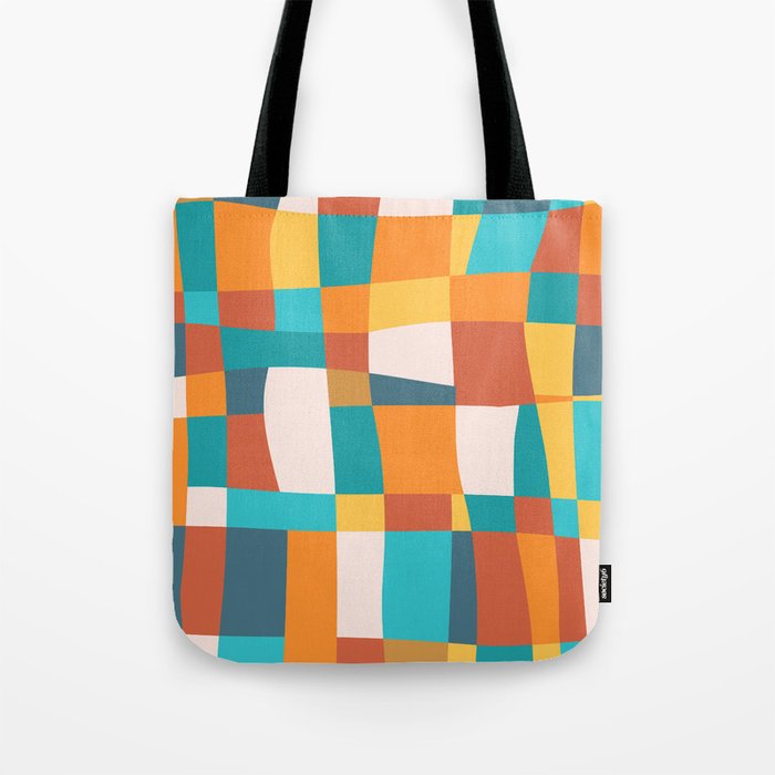 Geometric Checkered Prints Tote Bag Gallery Image 1