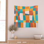 Geometric Checkered Prints Wall Tapestry Gallery Image 2