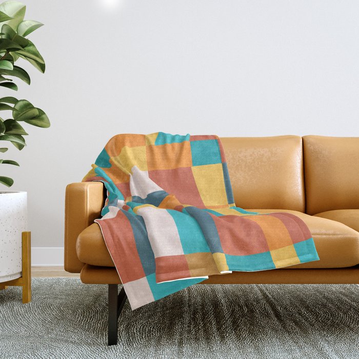 Geometric Checkered Prints Throw Blanket Gallery Image 1