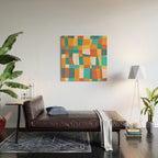 Geometric Checkered Prints Wood Wall Art Gallery Image 2