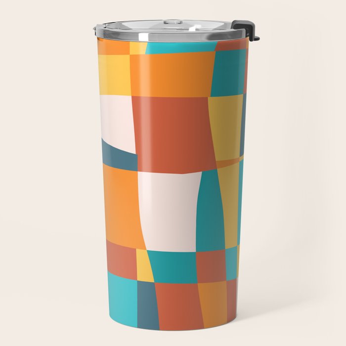 Geometric Checkered Prints Travel Mug Gallery Image 2