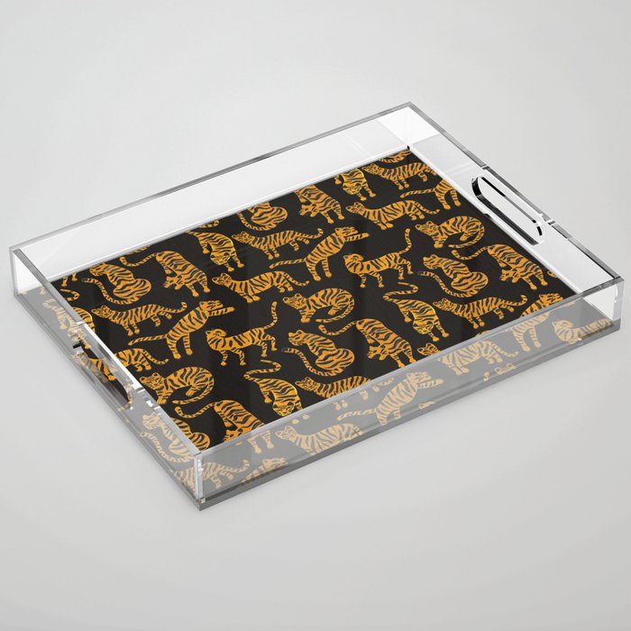 Tiger Collection - Black & Orange Acrylic Tray Gallery Image 1