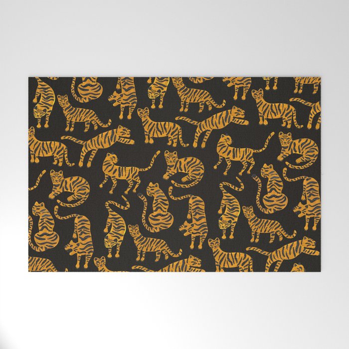 Tiger Collection - Black & Orange Welcome Mat Gallery Image 1