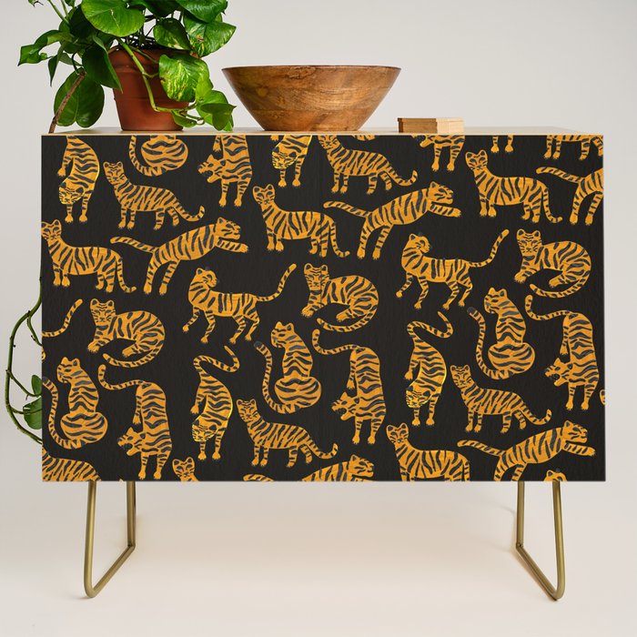 Tiger Collection - Black & Orange Credenza Gallery Image 1