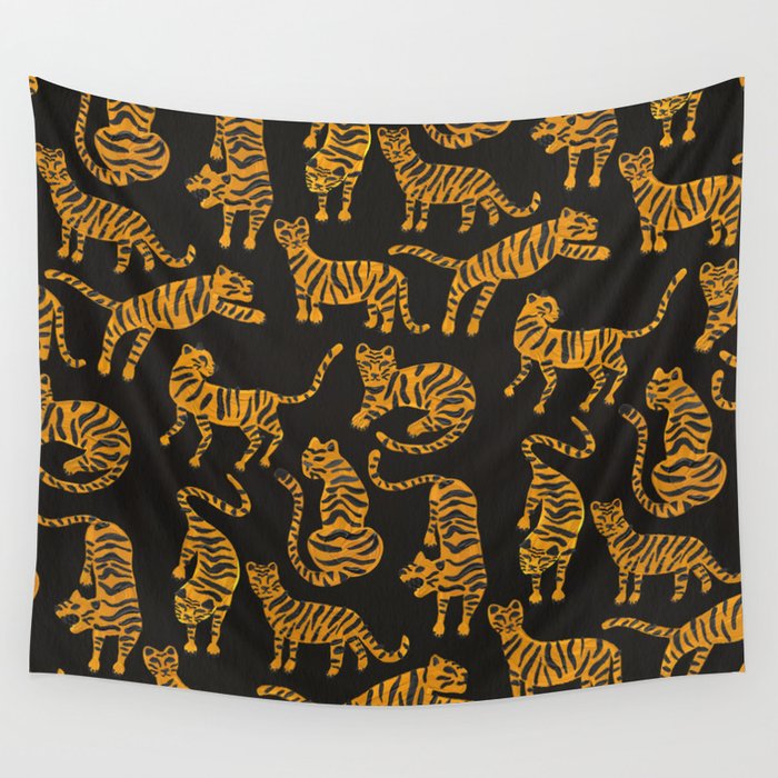 Tiger Collection - Black & Orange Wall Tapestry Gallery Image 4