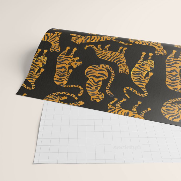 Tiger Collection - Black & Orange Wrapping Paper Gallery Image 2