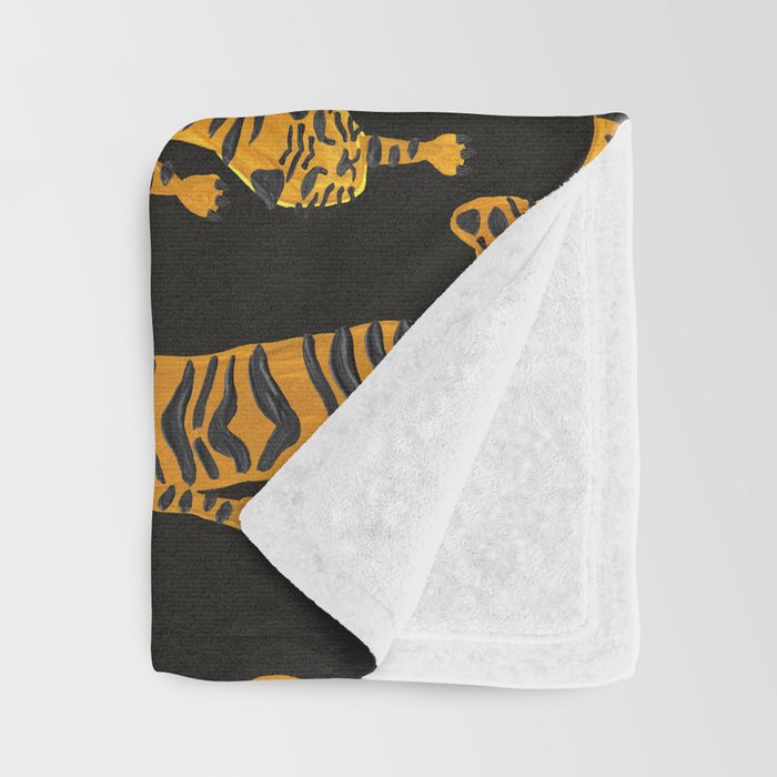Tiger Collection - Black & Orange Throw Blanket Gallery Image 3