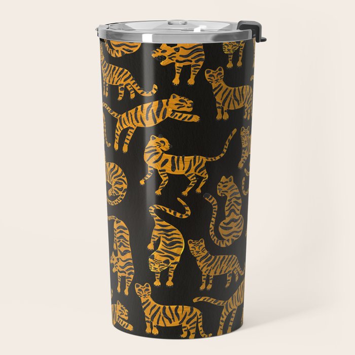 Tiger Collection - Black & Orange Travel Mug Gallery Image 2