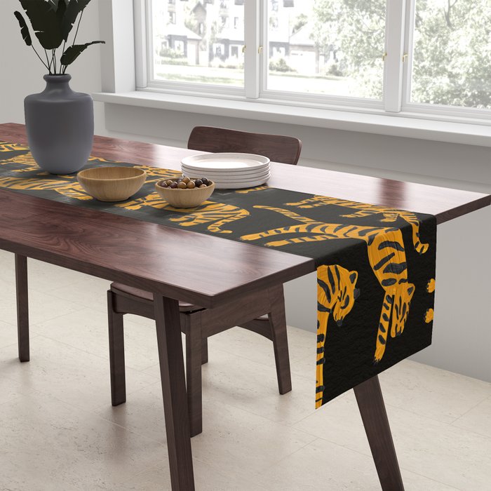 Tiger Collection - Black & Orange Table Runner Gallery Image 2