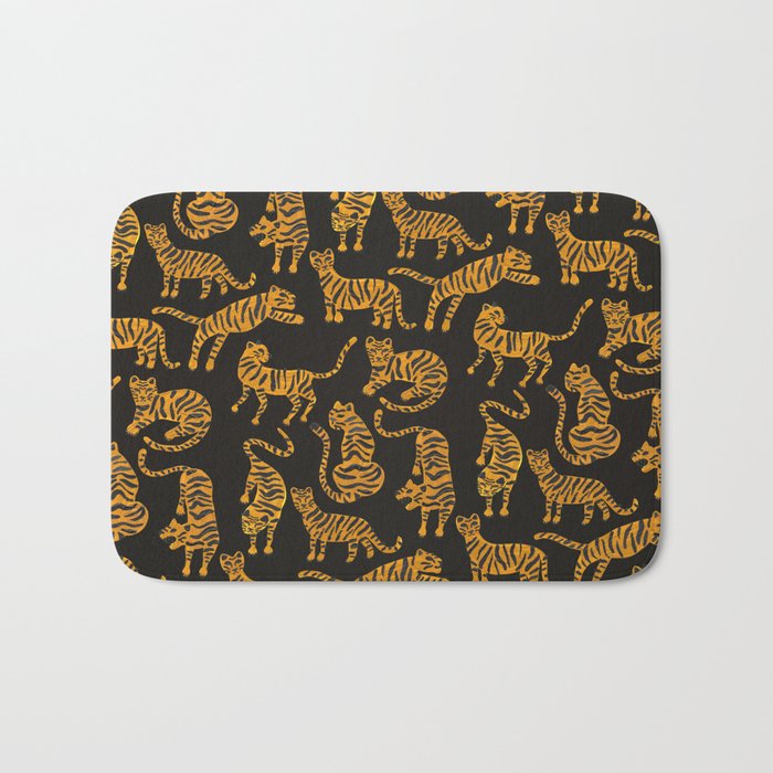 Tiger Collection - Black & Orange Bath Mat Gallery Image 1